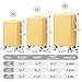 Ningering Yellow 3 Piece Luggage Set, ABS Hard Case Luggage Sets with Spinner Wheels, Hardshell Carry on Suitcase, Travel Suitcase with Combination Lock, 20/24/28 Inch (Yellow)