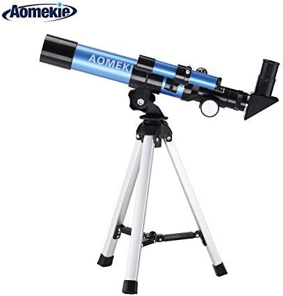 Aomekie Telescope for Kids Beginners and Astronomy 40/400 Portable Astronomical Telescopes Refractor with Finder Scope Compass and Tripod (F40040MM)