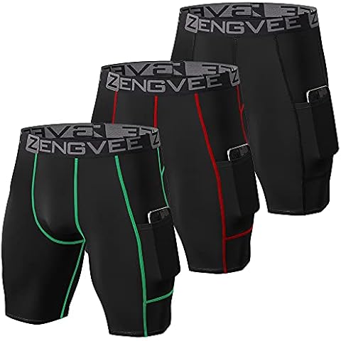 ZENGVEE Men's Compression Shorts Cool Dry Running Base Layer Shorts for Running Black Cover