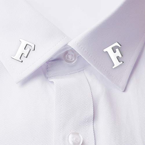 Image of HONEY BEAR Initial Alphabet Letter Lapel Pins Collar Badge Brooches for Mens /Womens Shirt Dress Decoration Silver