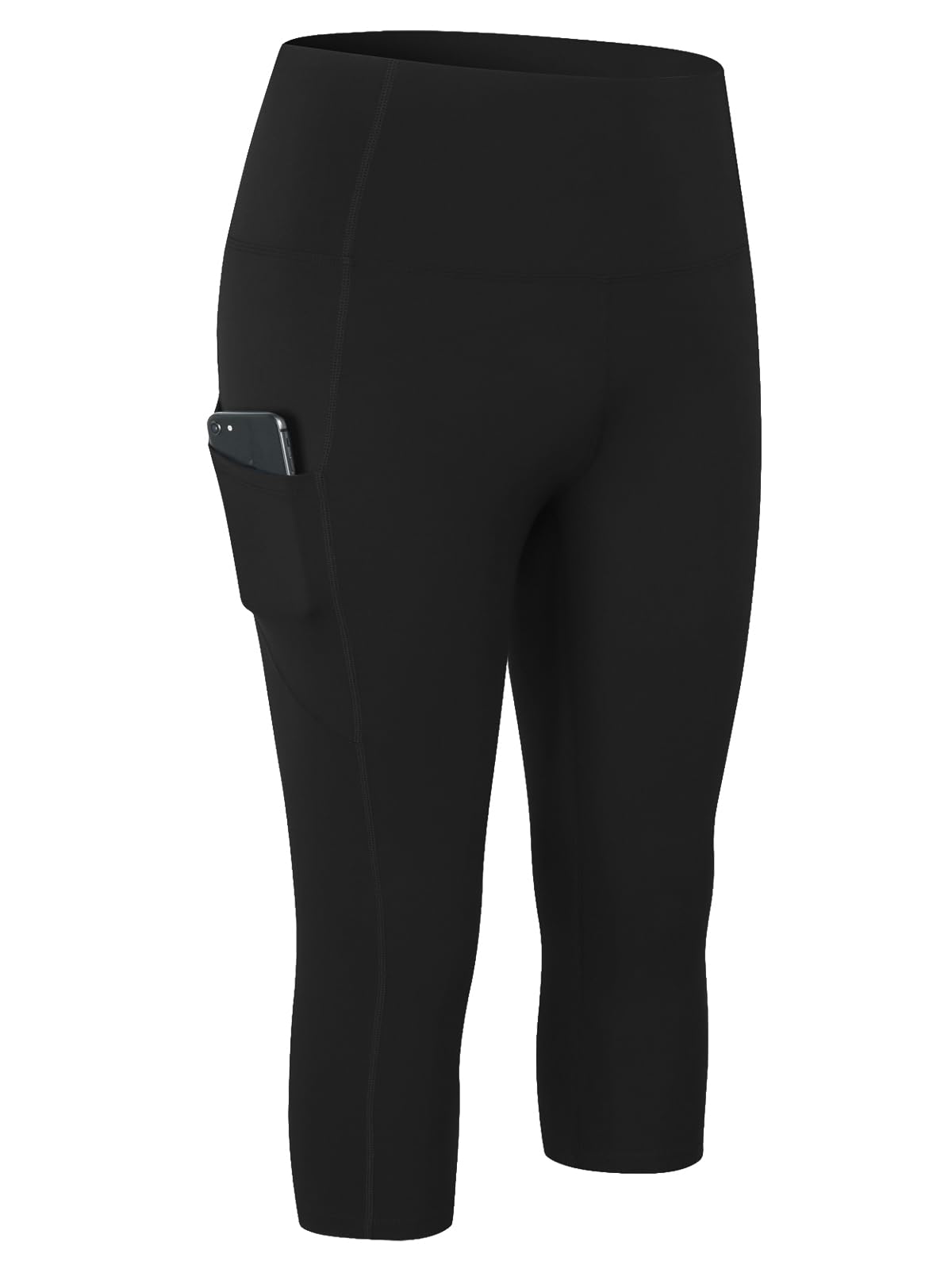 FLYILY Leggings da Donna per Yoga Corsa Allenamento Controllo Pancia Pantaloni 3/4 Fitness Pantaloni da Sportivi