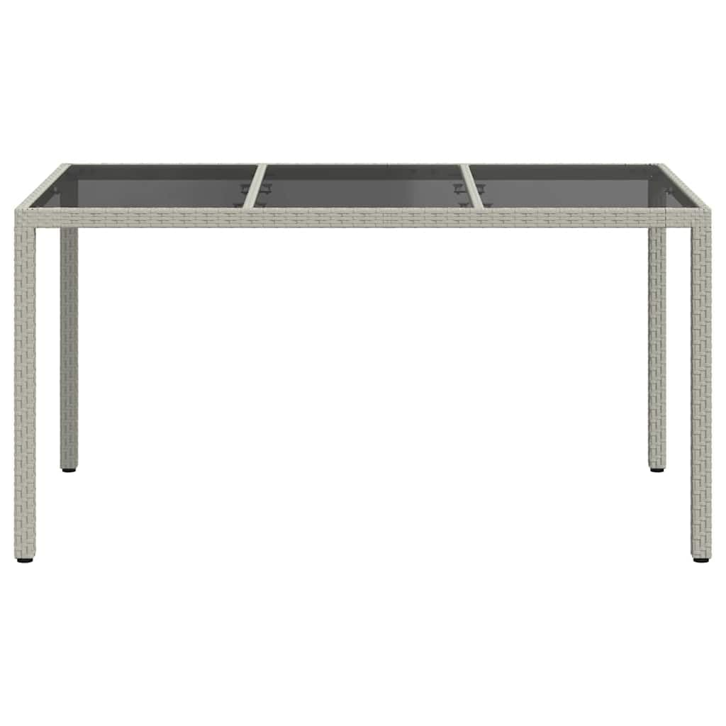 Tavolo da giardino bianco, 150 x 90 x 75 cm, in polyrattan, resistente alle intemperie, stabile, per terrazza, balcone, giardino, tavolo da pranzo o tavolino con robusto telaio in acciaio per