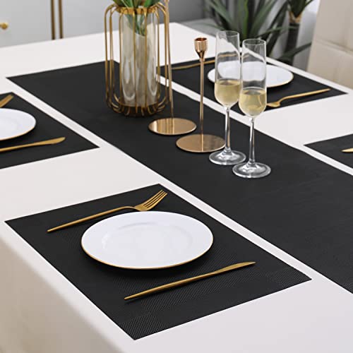 Image of HOKIPO PVC Dining Table Mat 4 Pieces with Runner (AR3126)