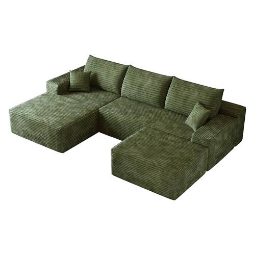Image of 107 inch Cloud Sectional Sofa Boneless Couches with Chase