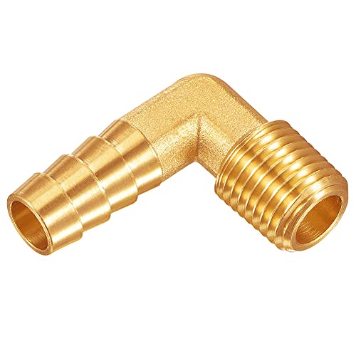 Uenede 3Pcs Brass 1/4"Npt Male X 3/8" Barb 90°Elbow Threaded Pipe Hose Barb Fittings For Water/Oil/Gas #TOP3