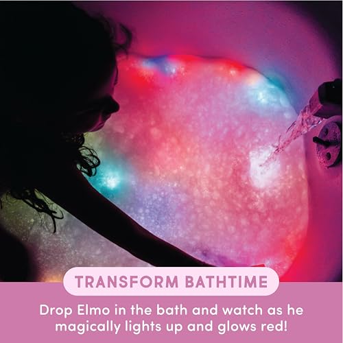 Glo Pals Water Sesame Street Activated Light-Up Sensory Bath Toy Character and Cubes for Bathtime and Sensory Play, Elmo Character and Cubes, Pack of 6 by Glo Pals - Image 3