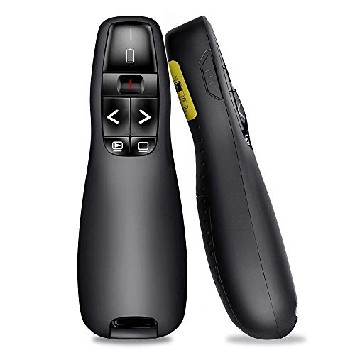 Drumstone Wireless Presenter R400 Remote Control Laser Pointer Pen with USB Receiver for PC Laptops Latest PowerPoint Presentation PPT Slide Changer Controller Clip Clicker