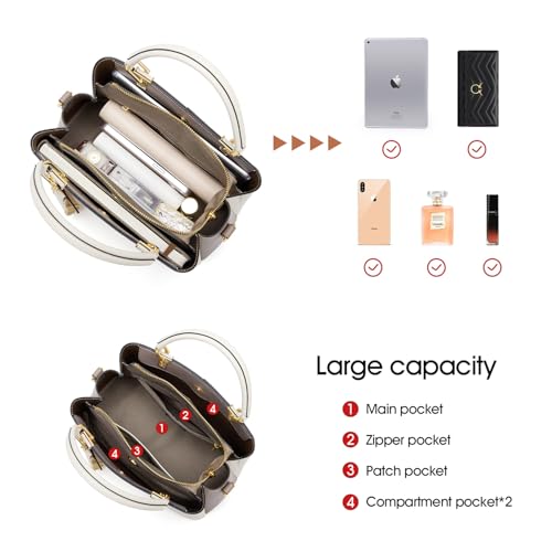 Image of Cnoles Handbags for Women Large Capacity Tote Shoulder Bags Ladies Handle Satchel Purse