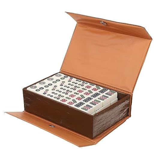 HEYOUTH Mini Mahjong,Portátil Tradicional Juego Chino,Juego de 144 Pequeños Azulejos y Vintage de Piel Mahjong Carring Case,para la Familia,Fiesta,Amigos,Reunión,Juego de Mesa,Juego de Mesa