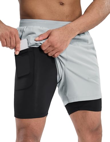 Short de course 2 en 1 homme MIER léger avec doublure 12,7 cm