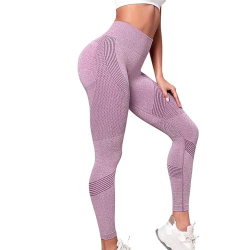 Yekdmxop Leggings de Celulitis Mujer, Leggins de Compresión 3D Anticelulitis Adelgazante Cintura Alta sin Costuras Plisados Opacos Mallas Push Up Pantalones Deportivos Running Training Yoga Fitness