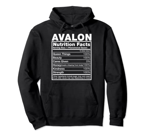 Avalon Nutrition Facts - Maglietta con nome Avalon Felpa con Cappuccio