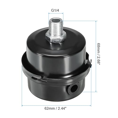 PATIKIL G1/4 Air Compressor Silencers Filter, 3 Pack Noise Reduction Intake Muffler for Generators Blowers, Exhaust Ports, Black, White - Image 2