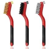 3-Piece Mini Wire Brush Set for Rust, Paint and Detail Cleaning
