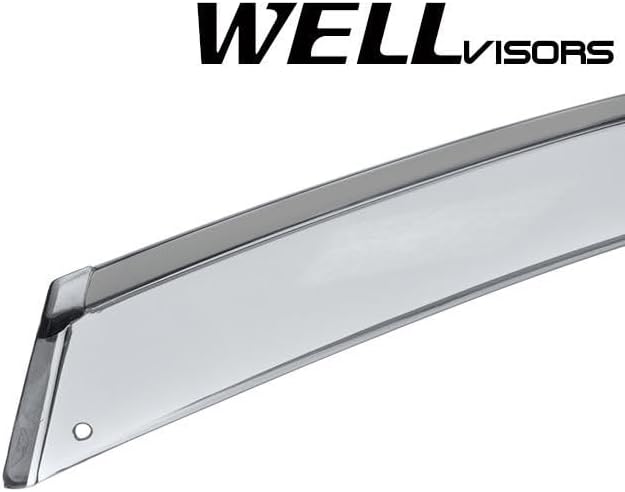 WellVisors Window Visors Wind Deflectors Compatible with Kia 2015-2021 Sedona with Black Trim Rain Guards 3-847KA018