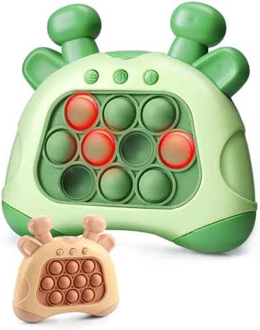 Intelliskills Pop & Play Pocket Gaming Console for Kids, Push Pop Interactive Game for Boys & Girls 3+ Years, Light & Sound Musical Toy, 4 Modes, Travel-Friendly, BIS Certified, Green, Ideal for Gift