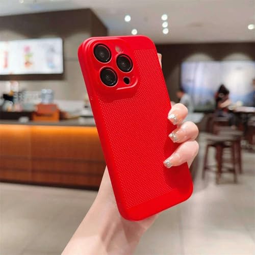 Coque PC ultra fine pour iPhone 14 Plus rouge avec son film protecteur en verre