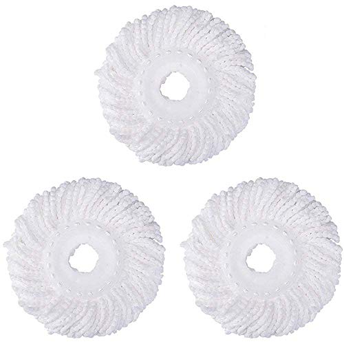 3 Pack 360° Spin Magic Mop Replacement Head, Round Shape Standard Size Microfiber