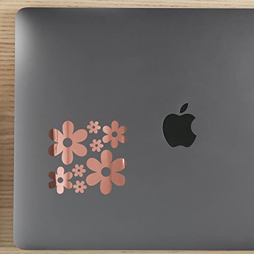 Image of Groovy Daisy Flower (Rose Gold) (Set of 2) Premium Waterproof Vinyl Decal Stickers Laptop Phone Accessory Helmet Car Window Bumper Mug Tuber Cup Door Wall Decoration