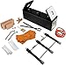 Propane Gas Forge, Triple Burner 2700℉ Blacksmithing Forge Large Capacity Forge, Square Propane Burner Forge with V-Bit Tongs & Leather Welding Gloves for Farrier, Knife and Tool Making