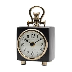 Vintage Metal Desk Clocks,Retro Alarm Clock,Battery Operated,Silent Sweep Second Movement,Metal and HD Glass Material,Non Ticking for Bedroom,Bedside, Desk,Shelf(No Battery Included)