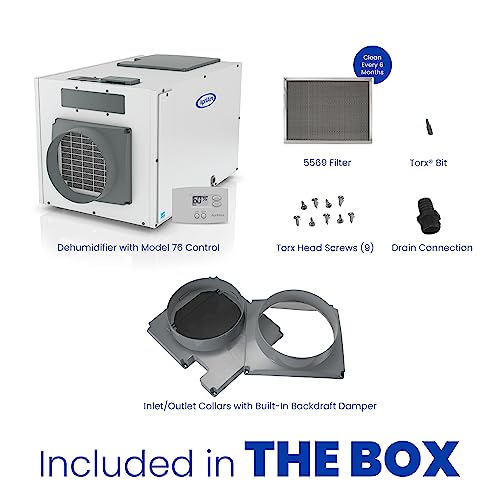 Image of AprilAire E130 Pro 130-Pint Whole-House Dehumidifier with Model 76 Control, Automatic On /Off, White