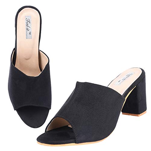 Image of Feel it Suede Block Heels for Women's & Girl's