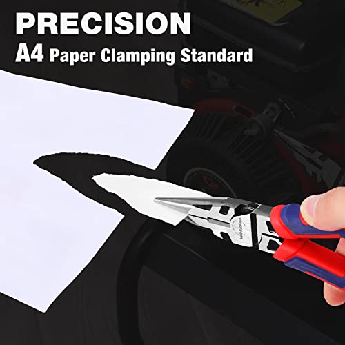 image for WORKPRO Premium 8” Needle Nose Pliers, Paper Clamp Precision, Heavy-