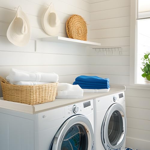 Kaboon Washer Dryer Countertop, Melamine Countertop with Edge Rails - 27.5" Depth x 54" Width Laundry Room Organization, Beige Leather