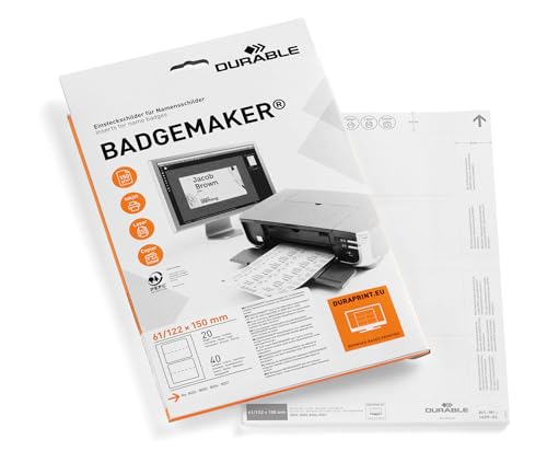 Insertions de badge 61/122x150 mm pour impression A4 facile