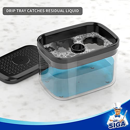 Image of MR.SIGA Dish Soap Dispenser with Sponge Holder for Kitchen, Black