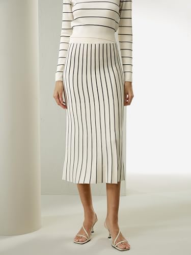 LilySilk 100% Silk Knitted Sweater Skirt for Women Soft Stretchable Long Slim Fit Ladies Silk Bottom A Line High Waist3