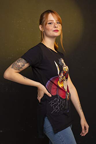 Camiseta Wonder Woman Jim Lee Long, Piticas, Adulto Unissex, Preto, M