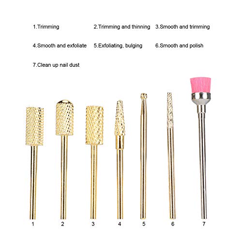 Set de 7 piezas de fresas para uñas de tungsteno miniatura 4