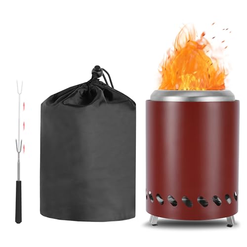 CAMPORG Mini brasero para el jardín, 14 x 19,5 cm, hornillo de camping para el exterior, ideal para barbacoa o cocina, brasero portátil al aire libre, rojo