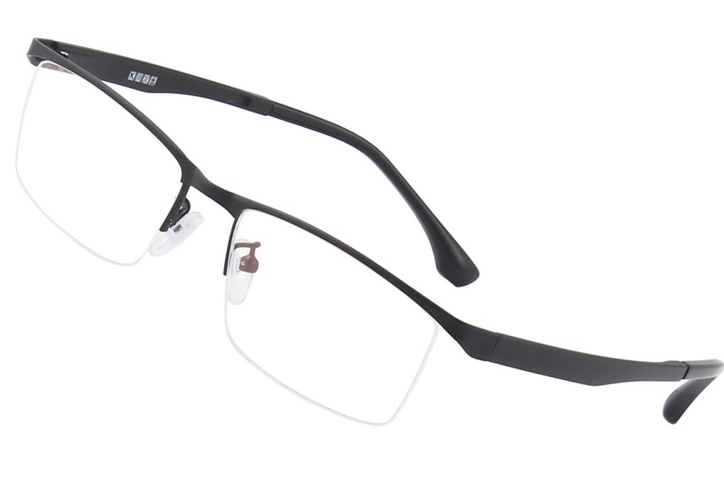 Agstum Mens Metal Frame Semi Rimless Business Glasses Clear Lens
