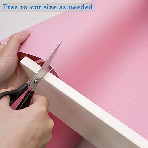 Shelf Liner, Drawer Liners For Kitchen,Non Adhesive Water Resistant, Strong Grip,Easy Clean And Trim, Smooth Surface Liners For Kitchen Cabinets, Shelves, Pantry (Pink, 11.8 Inches X 59 Inches) #TOP3