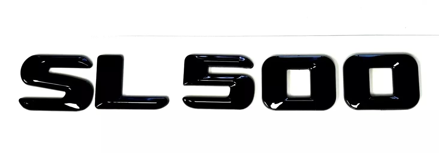 Placa de identificación SL500 en negro brillante para maletero de modelos 1998 a 2013 4
