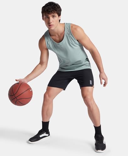 Image of Jockey MV57 Men Lightweight Microfiber Solid Active Wear Tank Top with Breathable Mesh