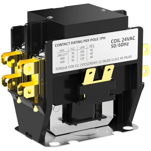 Flygeneral FLYGENERAL-30-W2 Hvac Motor Contactor,1 Pole Air Conditioner Contactor 30 Amp 24V Coil,Condenser Contactor Compressor Contactor cover