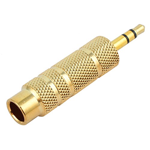 Adaptador uxcell 3.5mm macho a 6.25mm hembra miniatura 2