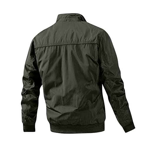 Ymosrh Men's Lightweight Jackets Casual Bomber Jacket Windproof Running Spring Sportswear Outerwear Jackets Casual, XL-5XL2