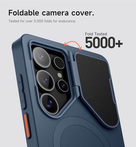 Image of SURITCH for Samsung Galaxy S26 Ultra Phone Case, Magnetic Protective Cover with Camera Cover & Adjustable Metal Kickstand for Galaxy S26 Ultra -Dark Blue