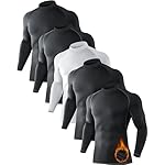 5 or 4 Pack Men's Thermal Turtle Mock Neck Shirts, Long Sleeve Compression Shirts Fleece Lined Undershirt Base Layer Tops
