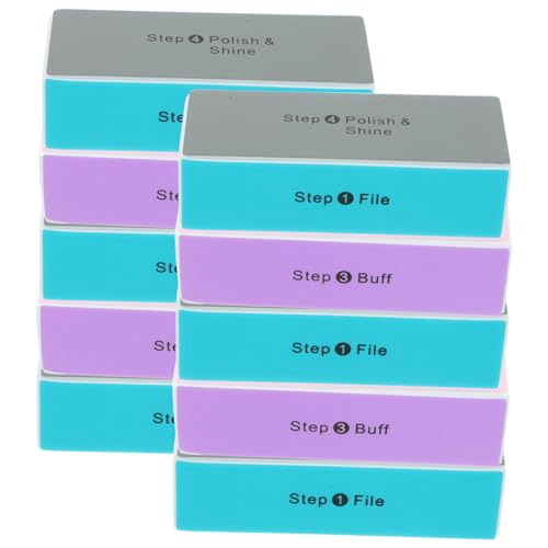 Ipetboom 10Pcs Bodhi Polishing Buffer Four Sided Nail File Blocks for Artwork and Polishing Versatile Sanding Sponge for DIY Projects for Professional and Home Use