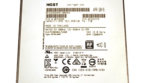 Image of HGST HGST Ultrastar He8 8TB 3.5 inch 128MB 7200RPM SAS Ultra 512E ISE 128MB Cache 12Gb /s Internal Hard Drive - HUH728080AL5200 / 0F23268 128 MB Cache 3.5-Inch Internal Bare or OEM Drives 0F23268