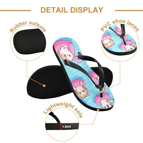 STAYTOP Cute Colorful Cartoon Cats Flip Flops Sandals of Men's & Women's,Sandals Beach Slippers Shower Slides2