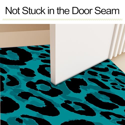 Tapis d'entrée absorbant et lavable avec dossier antidérapant turquoise - 7
