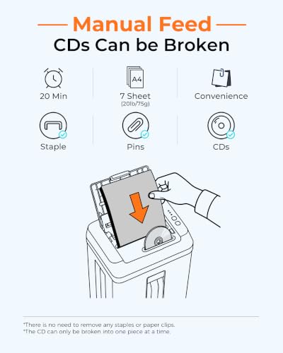 Image of 150-Sheet Paper Shredder Heavy Duty, Micro Cut and CDs /Cards, P5 Ultra Security, 60 Min Non Stop Shredder for Home Office, 5.3 Gallon Bin with Wheels, <60 dB (OL289)