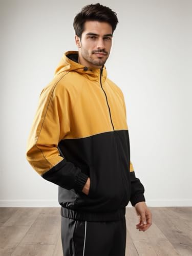 Image of CHKOKKO Sunscreen Jacket for Men Windcheater Hooded Zipper Sports Jacket | UV Protection | Sun Protective | Lightweight Water Resistant | Riding Biker | Outdoor Travel Gym Running